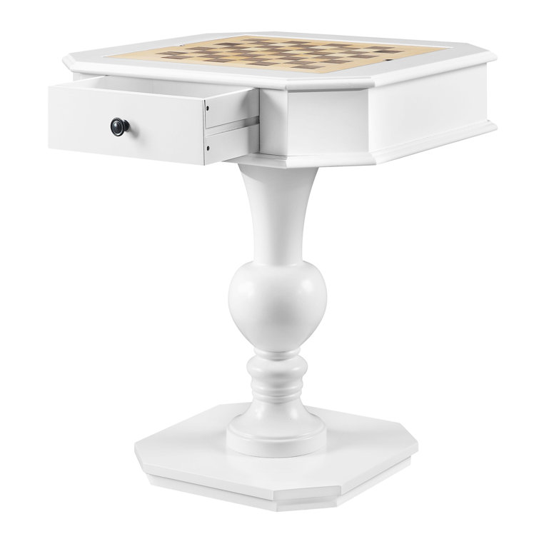 Plethoria Avarice White Game Table with Drawer - Wayfair Canada